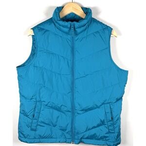 Lands' End Ladies Gilet 80% Down & 20% Feather Teal - Women's Size Large‎ 14/16